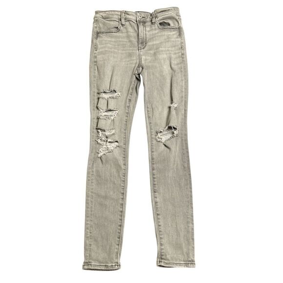 American Eagle High Rise Jegging Jeans Womens Size 6 Gray Next Level Stretch - Picture 1 of 7